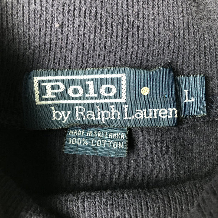 Ralph Lauren POLO by Ralph Lauren turtleneck long-sleeved T-shirt, men's size L cotton navy blue type Vintage Second Hand