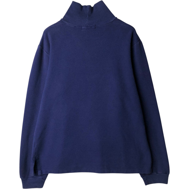 90'S Ralph Lauren POLO by Ralph Lauren turtleneck long-sleeve T-shirt, made in USA, men's size XL equivalent. cotton navy blue type Vintage Second Hand