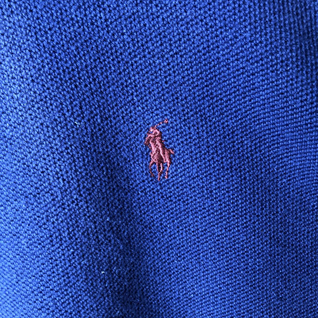 90'S Ralph Lauren POLO by Ralph Lauren turtleneck long-sleeve T-shirt, made in USA, men's size XL equivalent. cotton navy blue type Vintage Second Hand