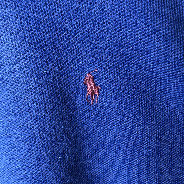 90'S Ralph Lauren POLO by Ralph Lauren turtleneck long-sleeve T-shirt, made in USA, men's size XL equivalent. cotton navy blue type Vintage Second Hand