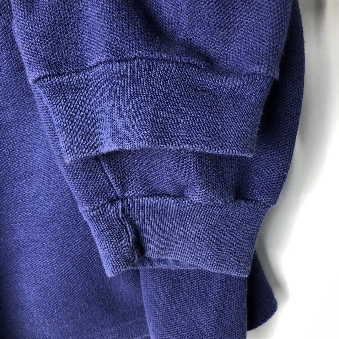 90'S Ralph Lauren POLO by Ralph Lauren turtleneck long-sleeve T-shirt, made in USA, men's size XL equivalent. cotton navy blue type Vintage Second Hand