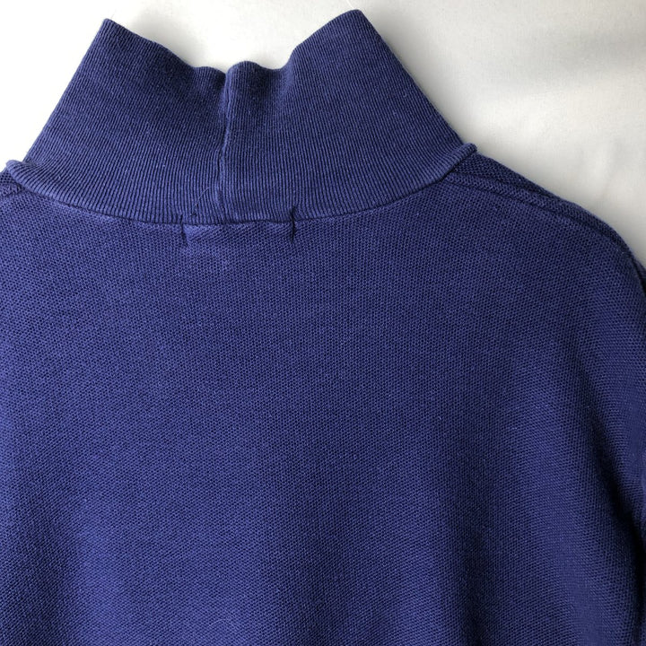 90'S Ralph Lauren POLO by Ralph Lauren turtleneck long-sleeve T-shirt, made in USA, men's size XL equivalent. cotton navy blue type Vintage Second Hand