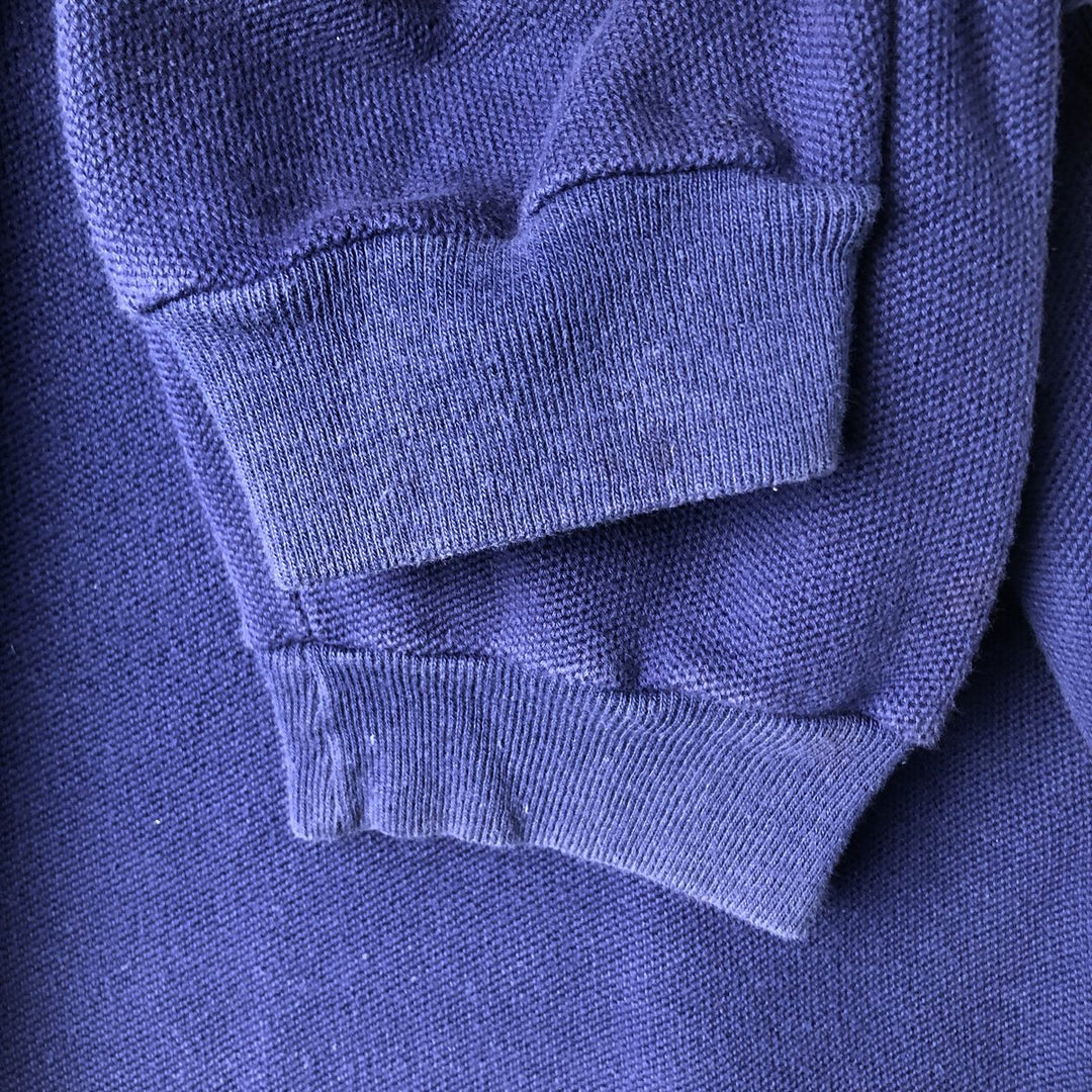 90'S Ralph Lauren POLO by Ralph Lauren turtleneck long-sleeve T-shirt, made in USA, men's size XL equivalent. cotton navy blue type Vintage Second Hand