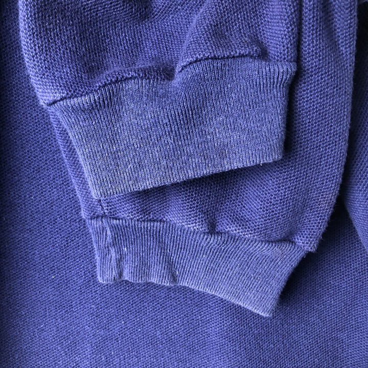 90'S Ralph Lauren POLO by Ralph Lauren turtleneck long-sleeve T-shirt, made in USA, men's size XL equivalent. cotton navy blue type Vintage Second Hand