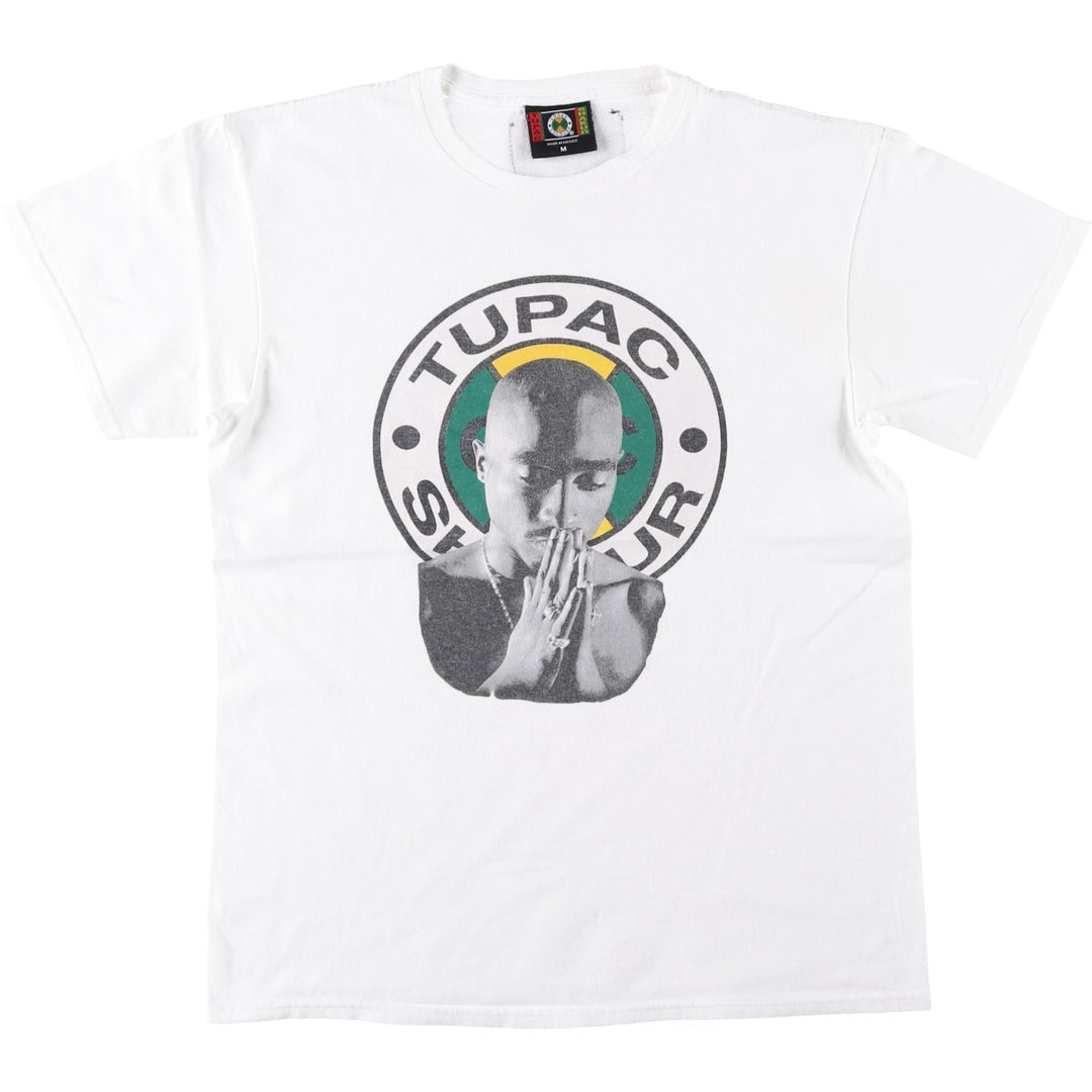 2pac Rap T-shirt, Men's M size cotton white type Vintage Second Hand