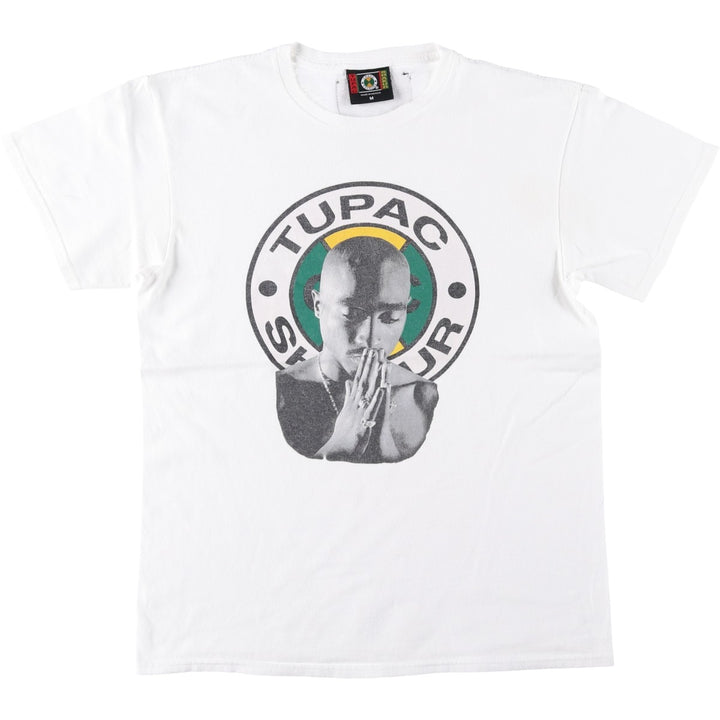 2pac Rap T-shirt, Men's M size cotton white type Vintage Second Hand