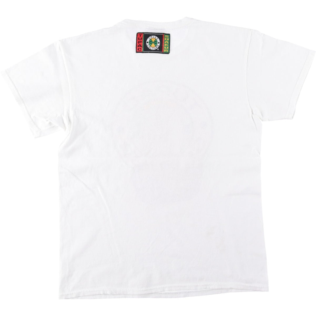 2pac Rap T-shirt, Men's M size cotton white type Vintage Second Hand
