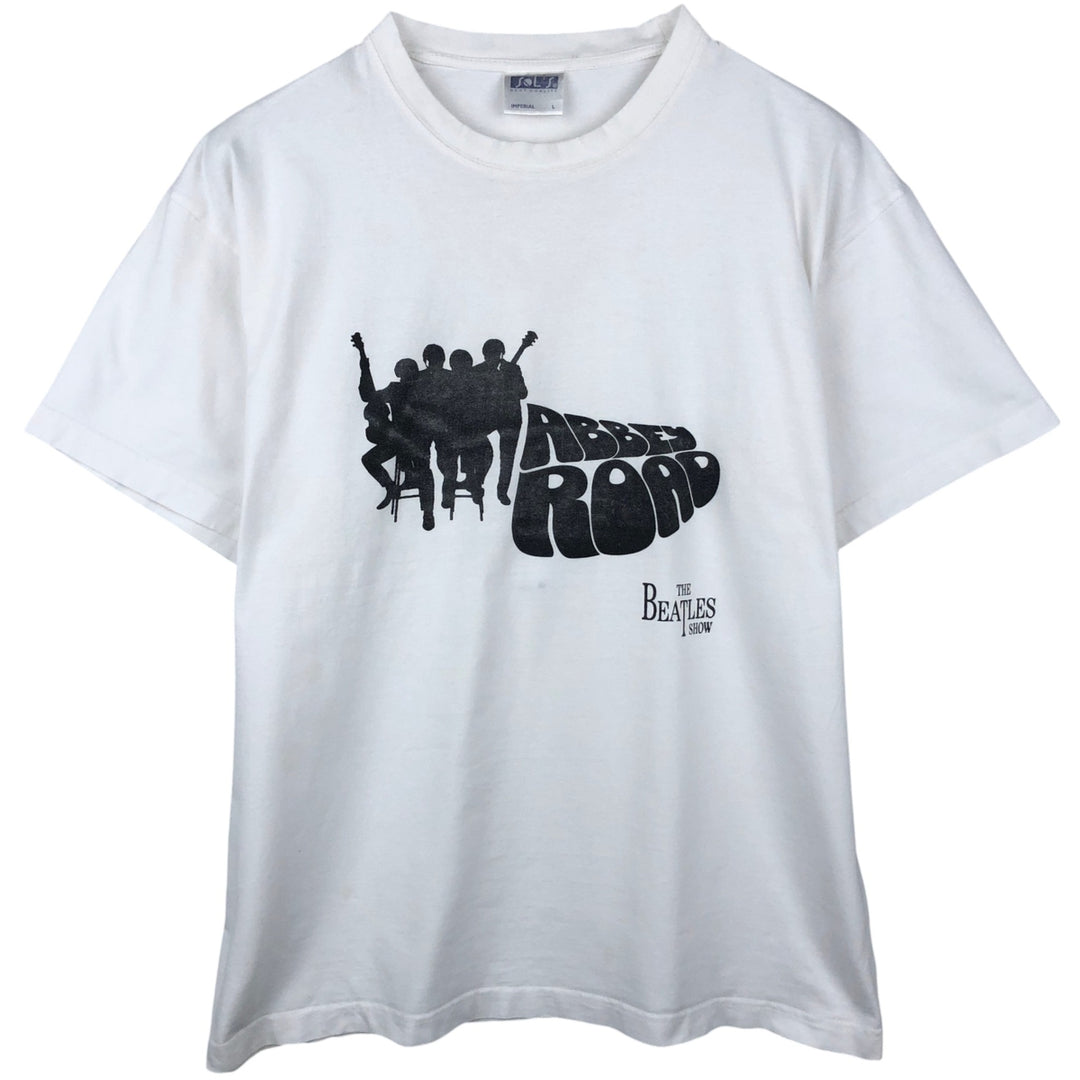 SOL'S THE BEATLES Band T-shirt (Men's size L) cotton white type Vintage Second Hand