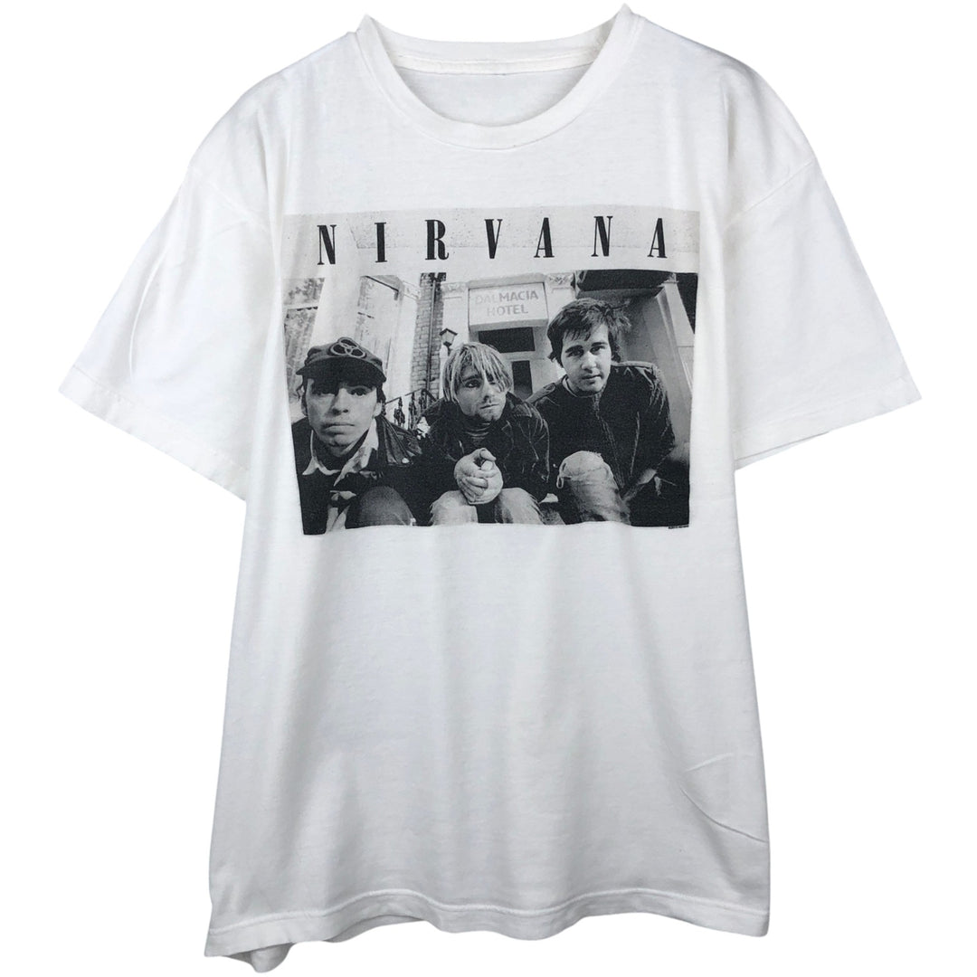 NIRVANA Nirvana Band T-shirt, Band T, Men's XL size unclear white type Vintage Second Hand