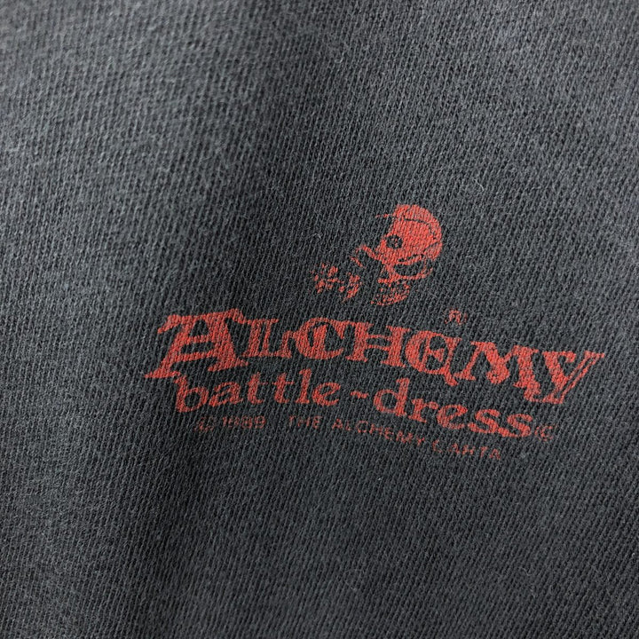 Alchemy Battle Dress Dragon Pattern Print T-Shirt (Men's XL equivalent) unclear black type Vintage Second Hand