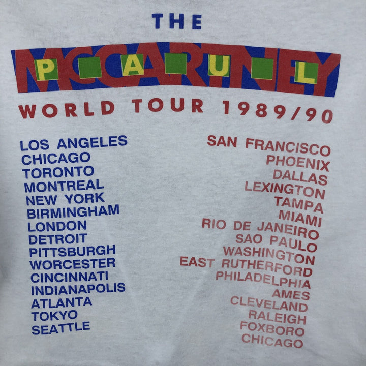 80s-90'S Blockcam Paul McCartney Band T-Shirt, Made in USA, Men's Size L (approx.), Vintage cotton white type Vintage Second Hand