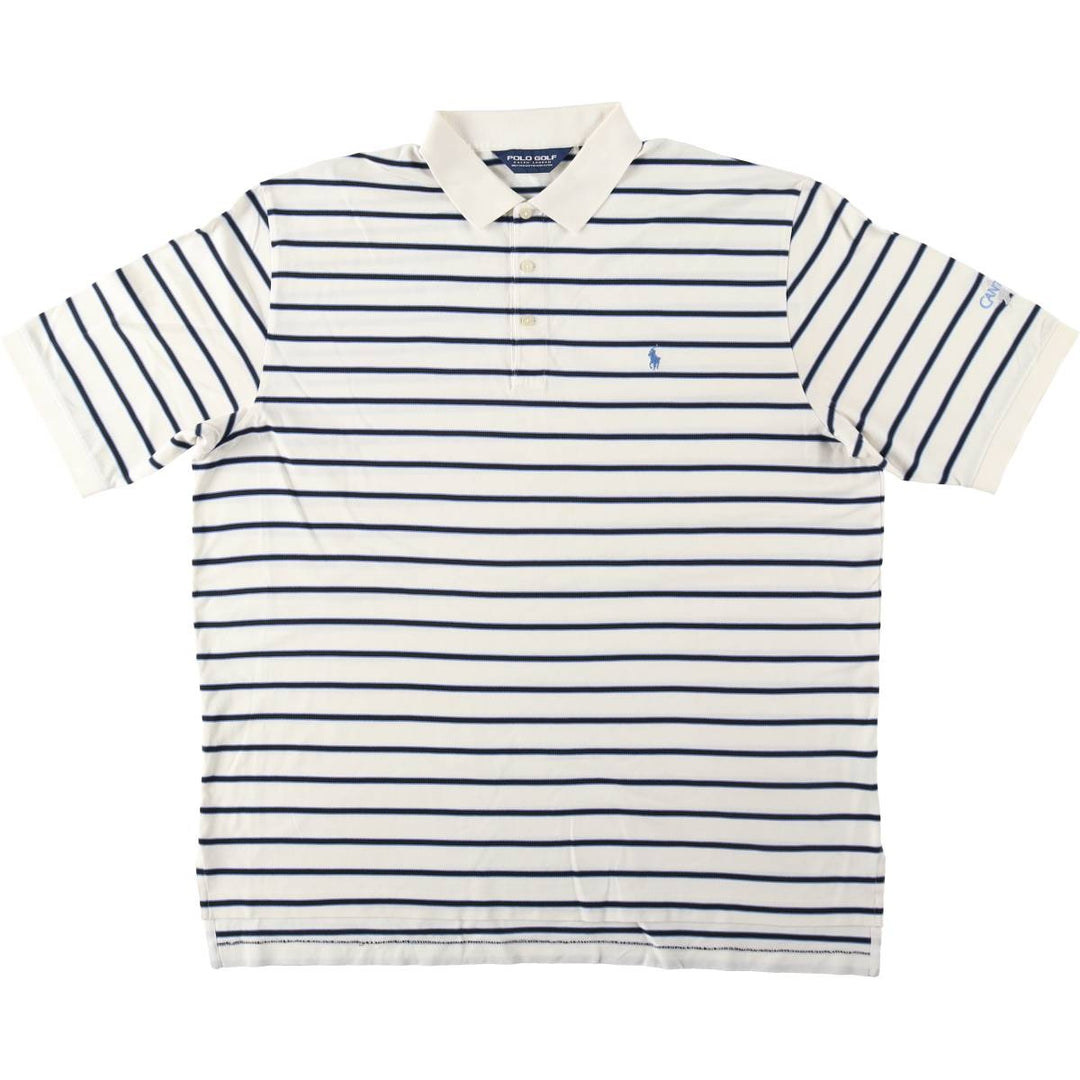 Ralph Lauren POLO GOLF Short Sleeve Striped Polo Shirt Men's XL Pima Cotton white type Vintage Second Hand