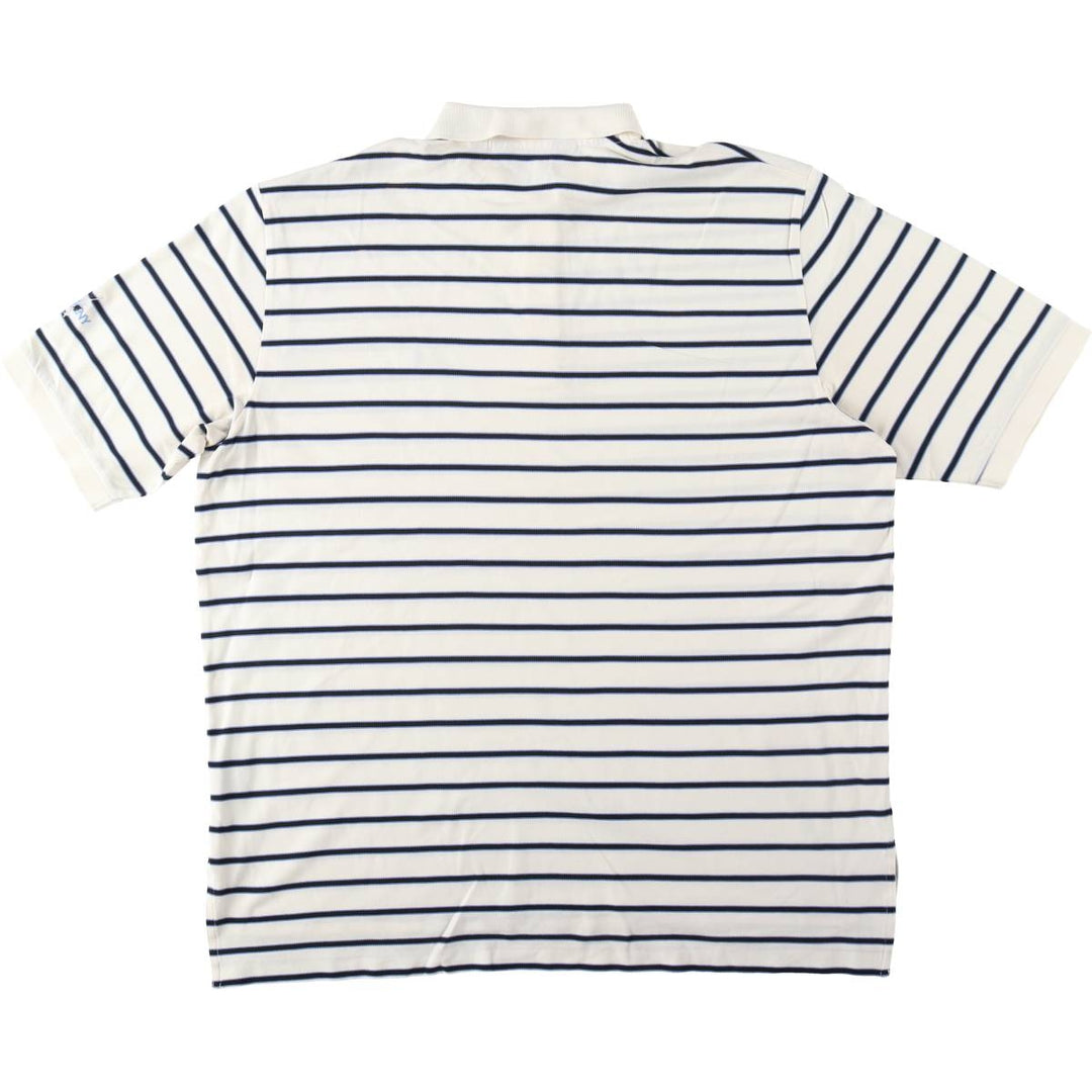 Ralph Lauren POLO GOLF Short Sleeve Striped Polo Shirt Men's XL Pima Cotton white type Vintage Second Hand
