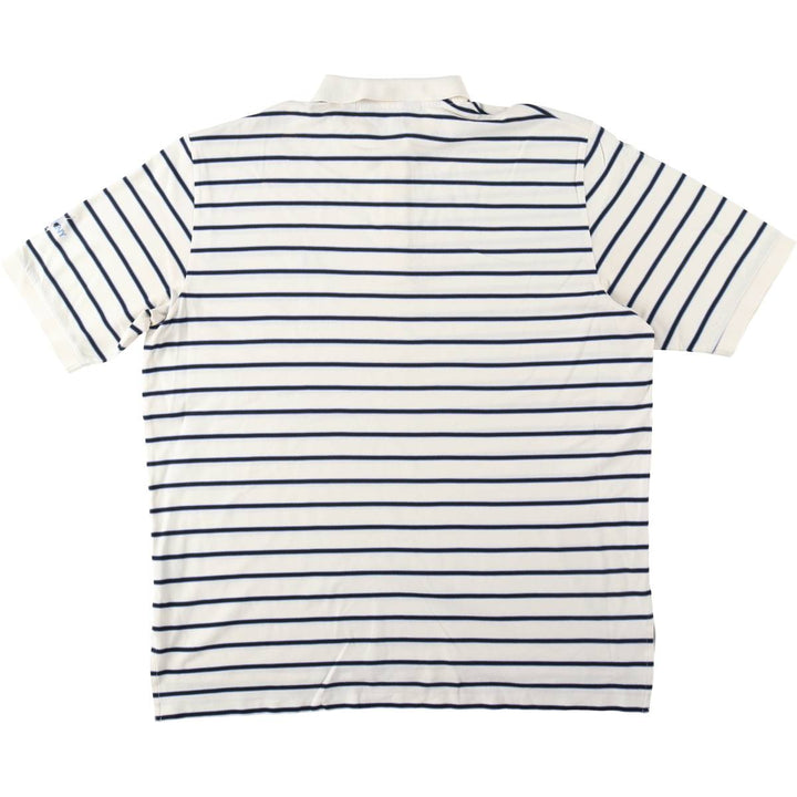 Ralph Lauren POLO GOLF Short Sleeve Striped Polo Shirt Men's XL Pima Cotton white type Vintage Second Hand