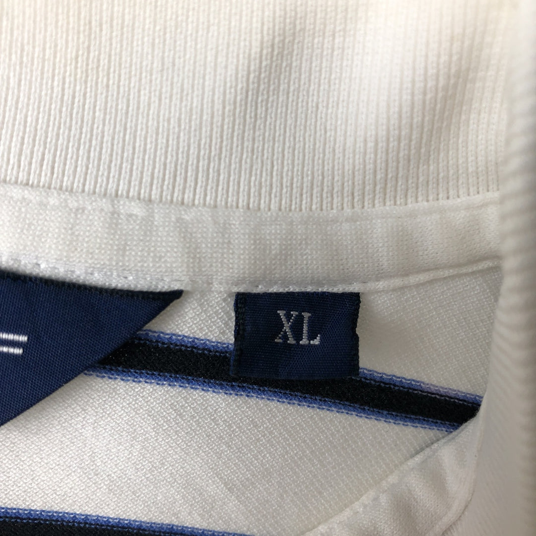 Ralph Lauren POLO GOLF Short Sleeve Striped Polo Shirt Men's XL Pima Cotton white type Vintage Second Hand