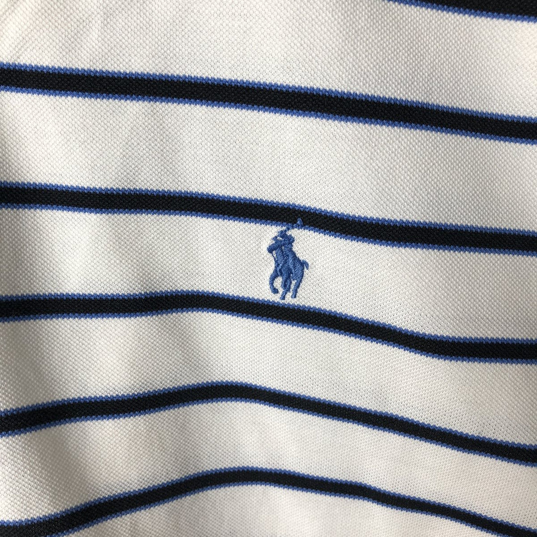 Ralph Lauren POLO GOLF Short Sleeve Striped Polo Shirt Men's XL Pima Cotton white type Vintage Second Hand