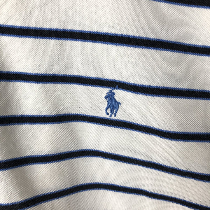 Ralph Lauren POLO GOLF Short Sleeve Striped Polo Shirt Men's XL Pima Cotton white type Vintage Second Hand