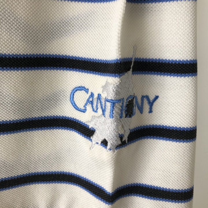 Ralph Lauren POLO GOLF Short Sleeve Striped Polo Shirt Men's XL Pima Cotton white type Vintage Second Hand