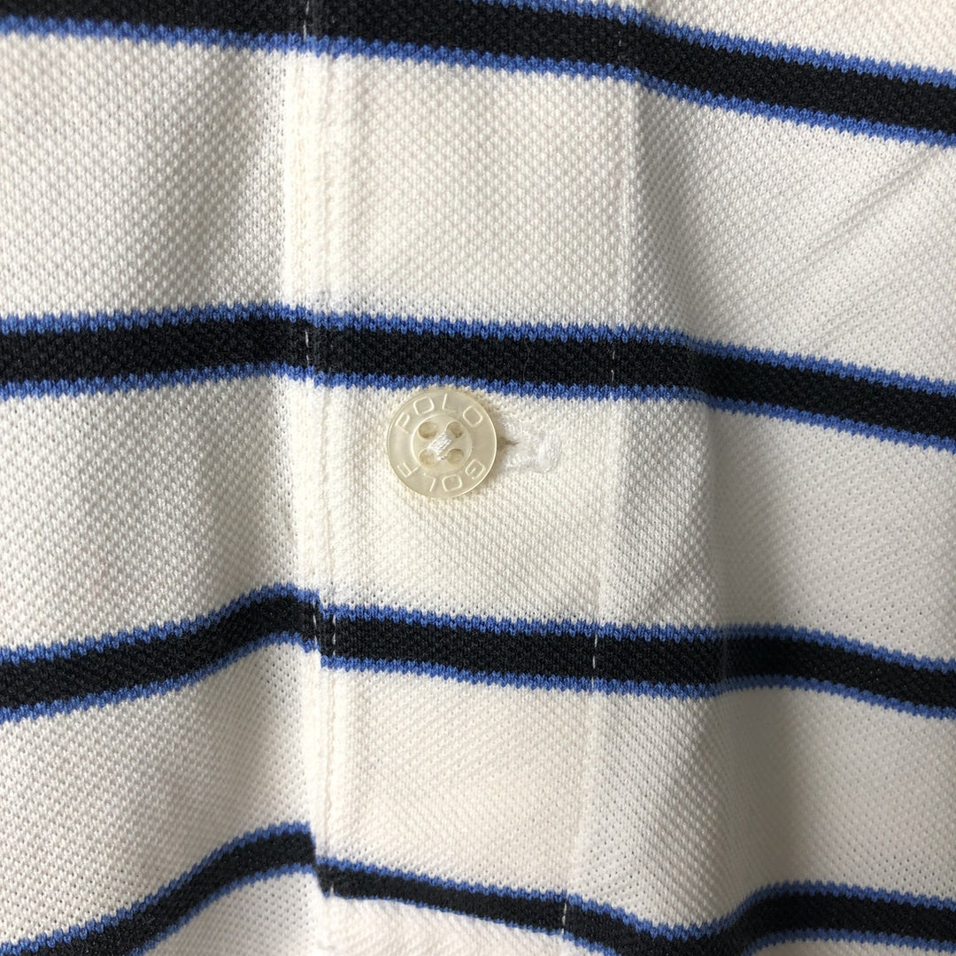 Ralph Lauren POLO GOLF Short Sleeve Striped Polo Shirt Men's XL Pima Cotton white type Vintage Second Hand