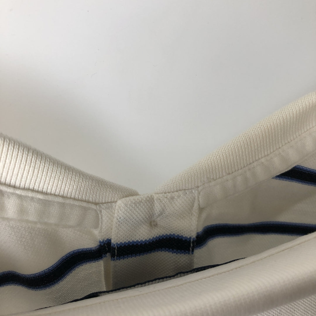 Ralph Lauren POLO GOLF Short Sleeve Striped Polo Shirt Men's XL Pima Cotton white type Vintage Second Hand