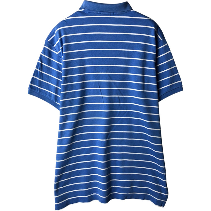 Ralph Lauren POLO by Ralph Lauren CUSTOM FIT short sleeve striped polo shirt men's size L cotton Blue type light blue Vintage Second Hand