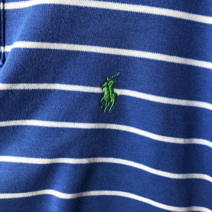 Ralph Lauren POLO by Ralph Lauren CUSTOM FIT short sleeve striped polo shirt men's size L cotton Blue type light blue Vintage Second Hand