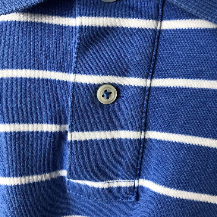 Ralph Lauren POLO by Ralph Lauren CUSTOM FIT short sleeve striped polo shirt men's size L cotton Blue type light blue Vintage Second Hand