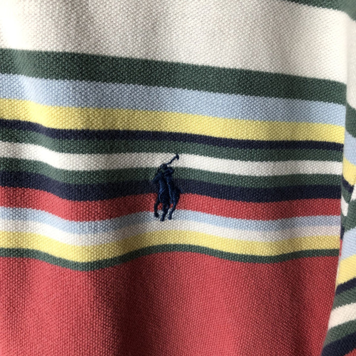 Ralph Lauren POLO by Ralph Lauren short sleeve striped polo shirt, men's size M cotton pink type Vintage Second Hand