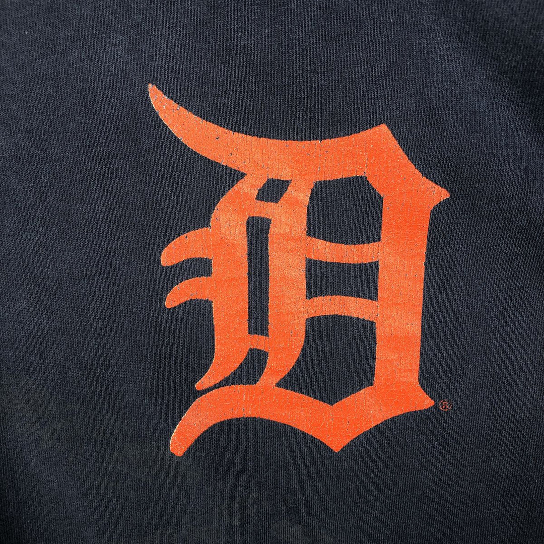 ~90'S MLB Detroit Tigers sports print T-shirt, Made in USA, Men's XL equivalent, Vintage cotton navy blue type Vintage Second Hand