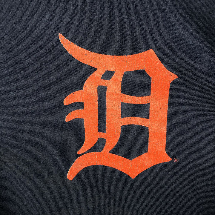 ~90'S MLB Detroit Tigers sports print T-shirt, Made in USA, Men's XL equivalent, Vintage cotton navy blue type Vintage Second Hand