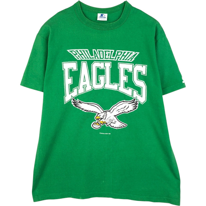 90'S Starter NFL Philadelphia Eagles Eagle Pattern Sports Print T-Shirt, Made in USA, Men's XL (approx.) cotton green type Vintage Second Hand