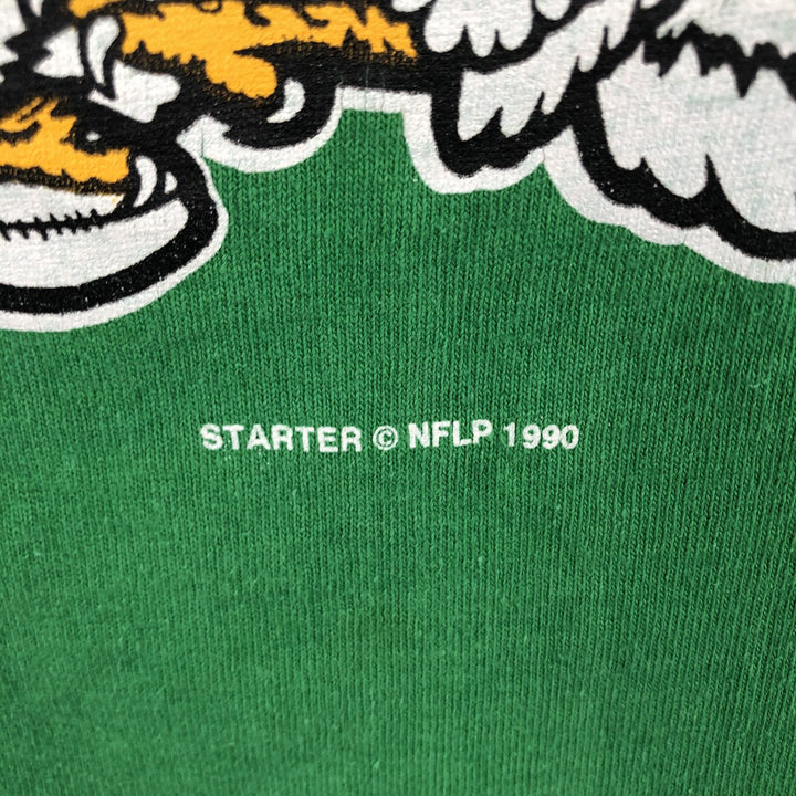 90'S Starter NFL Philadelphia Eagles Eagle Pattern Sports Print T-Shirt, Made in USA, Men's XL (approx.) cotton green type Vintage Second Hand