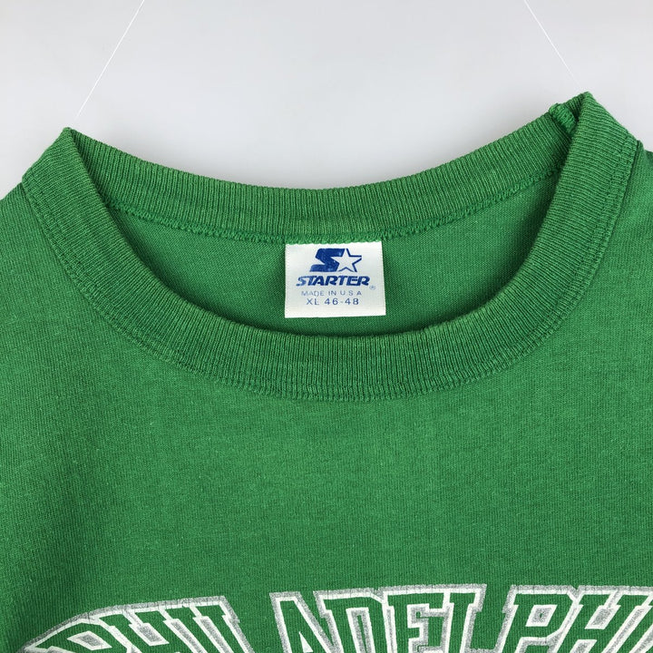 90'S Starter NFL Philadelphia Eagles Eagle Pattern Sports Print T-Shirt, Made in USA, Men's XL (approx.) cotton green type Vintage Second Hand