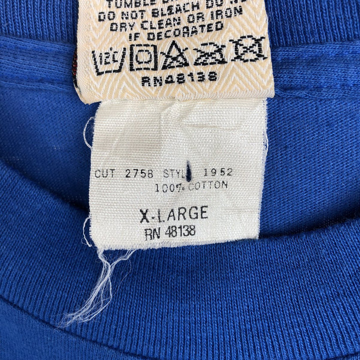 80'S NUTMEG MLB CHICAGO CUBS Sports Print T-Shirt, Made in USA, Men's XL (approx.) Vintage cotton blue type Vintage Second Hand