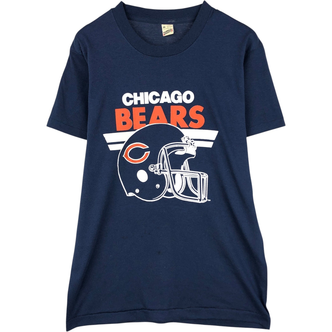 80'S Screen Stars NFL Chicago Bears Sports Print T-Shirt, Made in USA, Men's Size M (approx.), Vintage cotton navy blue type Vintage Second Hand