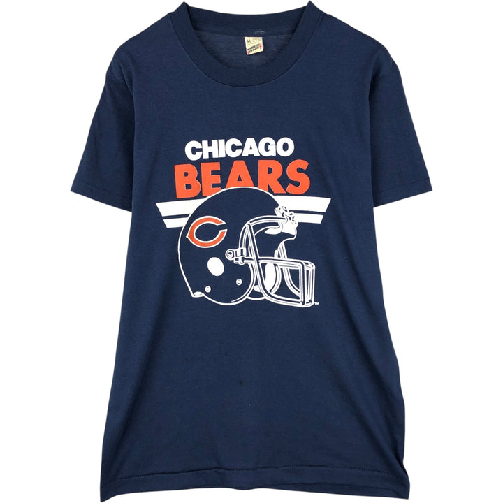 80'S Screen Stars NFL Chicago Bears Sports Print T-Shirt, Made in USA, Men's Size M (approx.), Vintage cotton navy blue type Vintage Second Hand