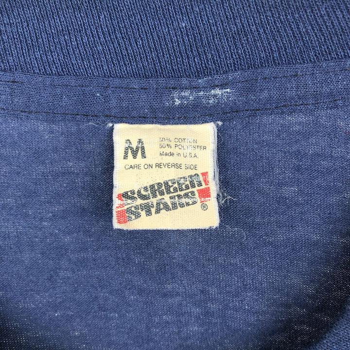 80'S Screen Stars NFL Chicago Bears Sports Print T-Shirt, Made in USA, Men's Size M (approx.), Vintage cotton navy blue type Vintage Second Hand