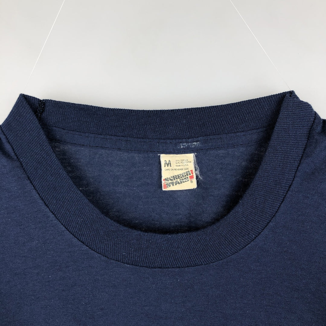 80'S Screen Stars NFL Chicago Bears Sports Print T-Shirt, Made in USA, Men's Size M (approx.), Vintage cotton navy blue type Vintage Second Hand