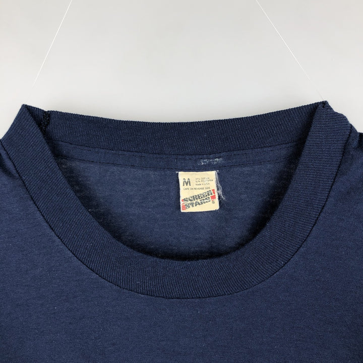 80'S Screen Stars NFL Chicago Bears Sports Print T-Shirt, Made in USA, Men's Size M (approx.), Vintage cotton navy blue type Vintage Second Hand