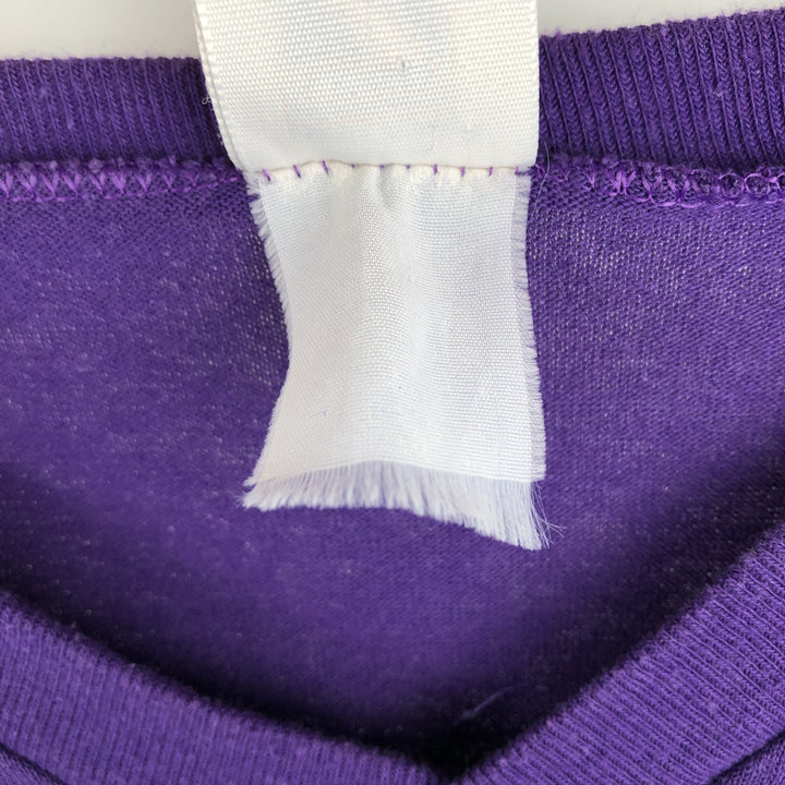 90'S Logo Seven NFL Minnesota Vikings V-neck Football T-shirt, Made in USA, Men's Size L (approx.) unclear purple type Vintage Second Hand