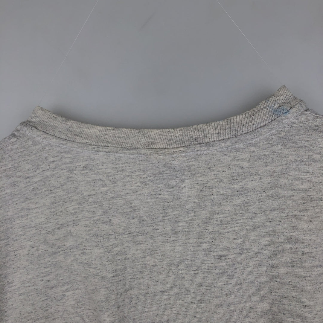 90'S Hanes Heavyweight MLB Cleveland Indians Sports Print T-Shirt (Men's Size L) cotton gray type Vintage Second Hand