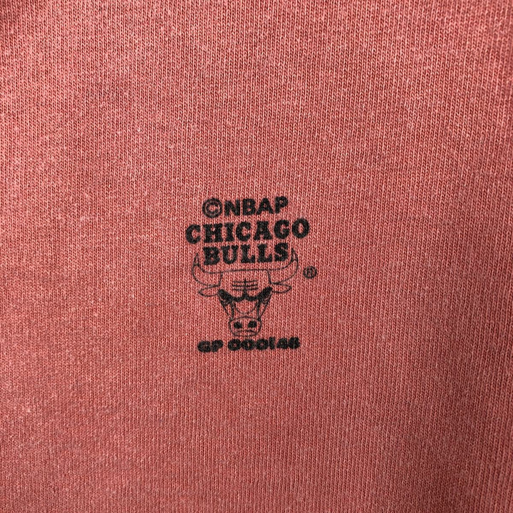 90'S TRUE-FAN NBA CHICAGOBULLS Sports Print T-Shirt, Made in USA, Men's Size L (Equivalent), Vintage cotton pink type Vintage Second Hand