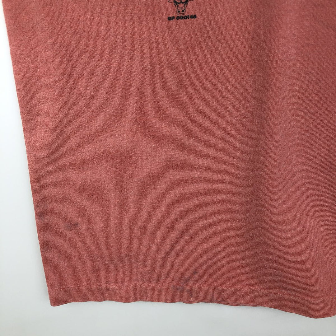 90'S TRUE-FAN NBA CHICAGOBULLS Sports Print T-Shirt, Made in USA, Men's Size L (Equivalent), Vintage cotton pink type Vintage Second Hand