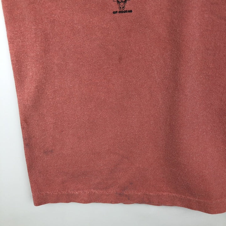 90'S TRUE-FAN NBA CHICAGOBULLS Sports Print T-Shirt, Made in USA, Men's Size L (Equivalent), Vintage cotton pink type Vintage Second Hand