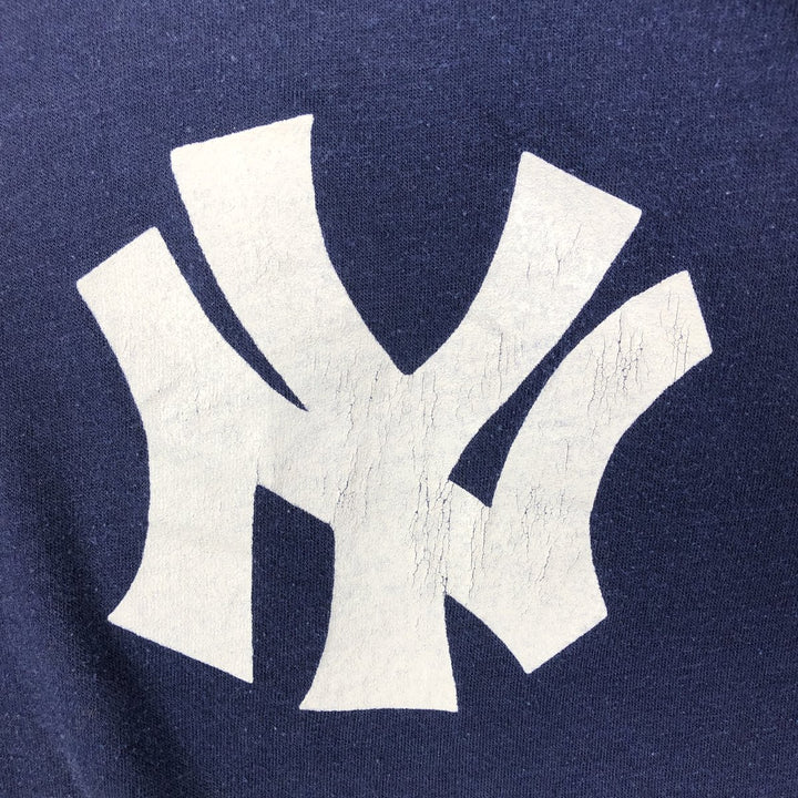 80'S Swing MLB New York Yankees T-shirt, sports print, made in USA, men's size XL equivalent. others navy blue type Vintage Second Hand