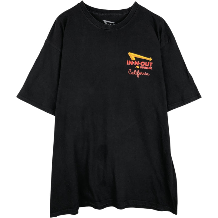 IN-N-OUT BURGER In-and-Out Burger Advertising T-shirt Made in USA Men's XXL cotton black type Vintage Second Hand