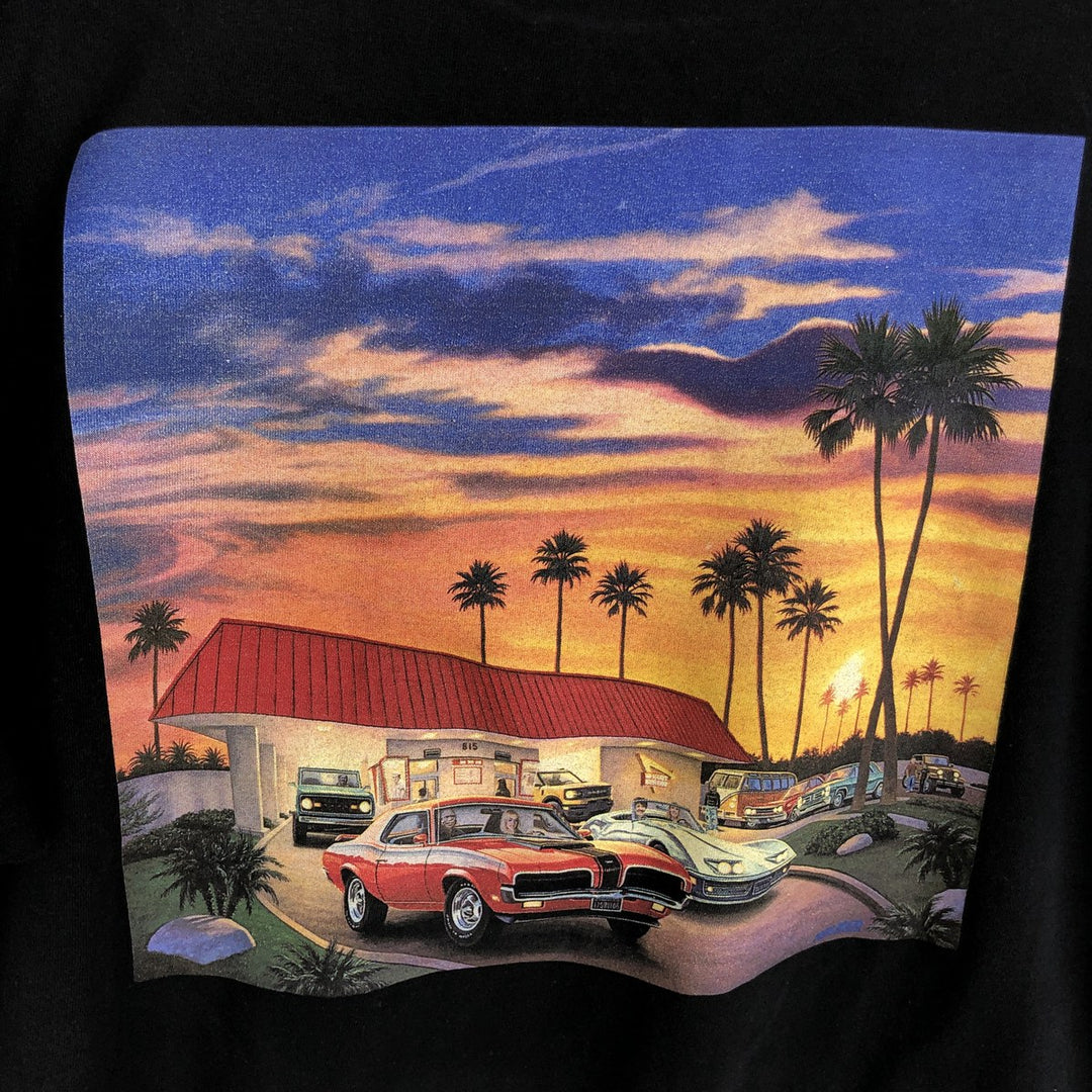 IN-N-OUT BURGER In-and-Out Burger Advertising T-shirt Made in USA Men's XXL cotton black type Vintage Second Hand