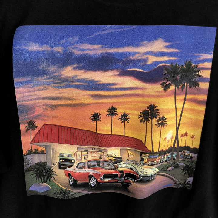 IN-N-OUT BURGER In-and-Out Burger Advertising T-shirt Made in USA Men's XXL cotton black type Vintage Second Hand