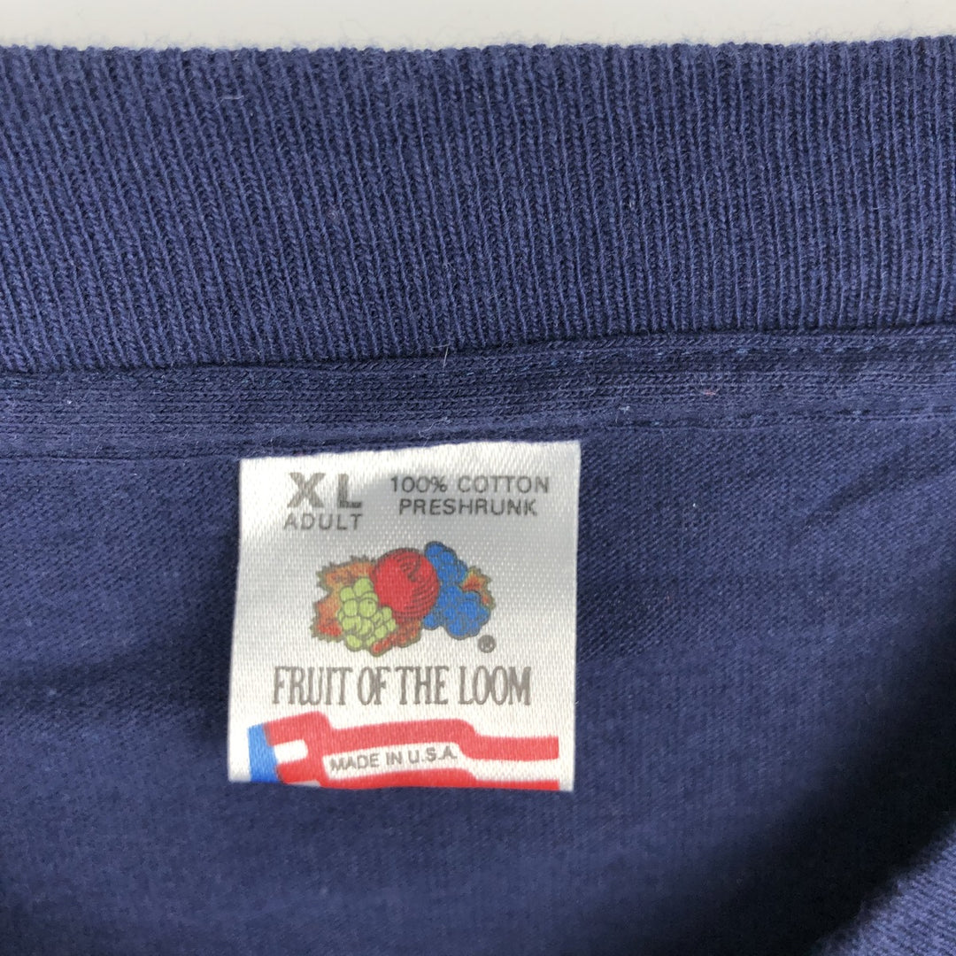 90'S Fruit of the Loom Centura Bank Advertising T-Shirt, Made in USA, Men's XL equivalent, Vintage cotton navy blue type Vintage Second Hand