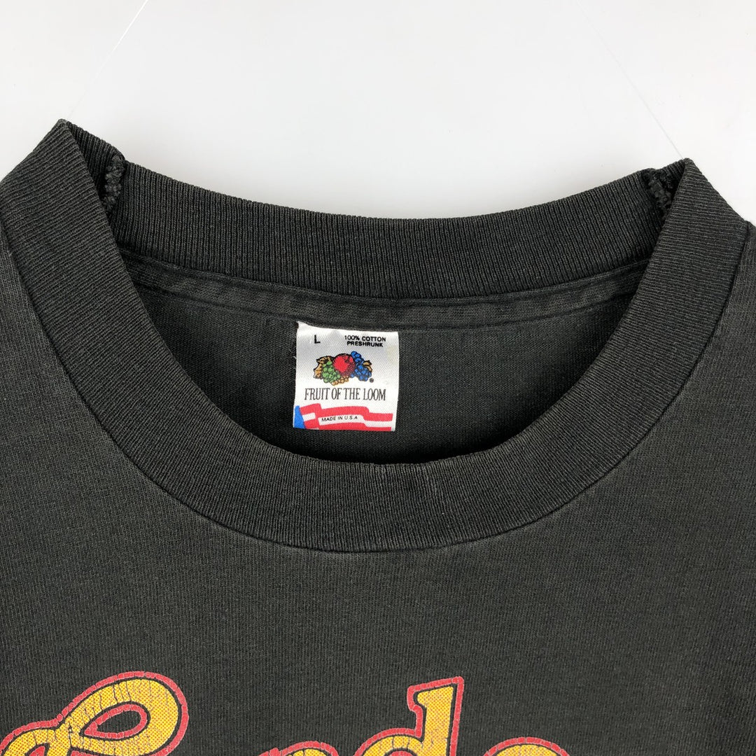 90'S Fruit of the Loom Worden's Advertising T-Shirt, Made in USA, Men's Size L (approx.), Vintage cotton Charcoal Vintage Second Hand